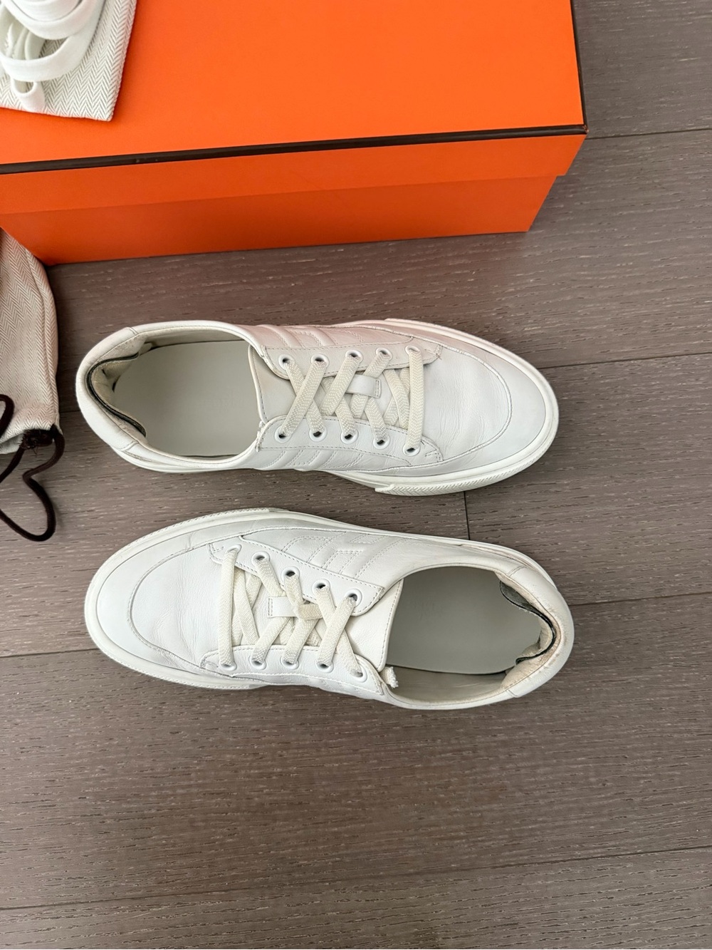 Hermes Deep Sneakers White EU 38 - Picture 5 of 12